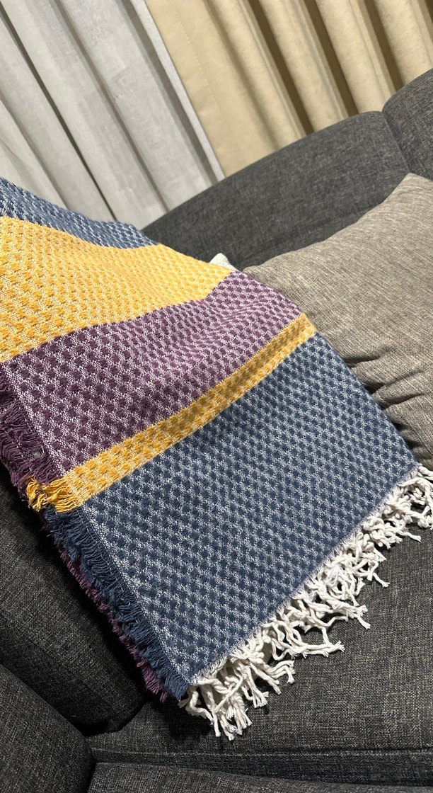 Renkli Örgü Yün Kadın Şal - Görsel 2