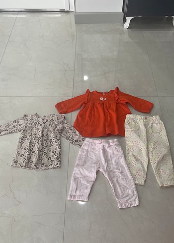 Bebek Kız Uzun Kollu 4'lü Kombin Seti
