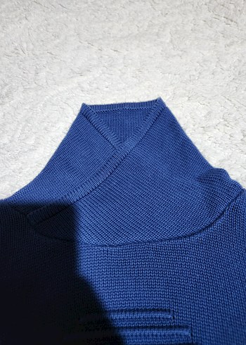 Lacivert balikci yaka erkek cocuk spor kazak - Görsel 3