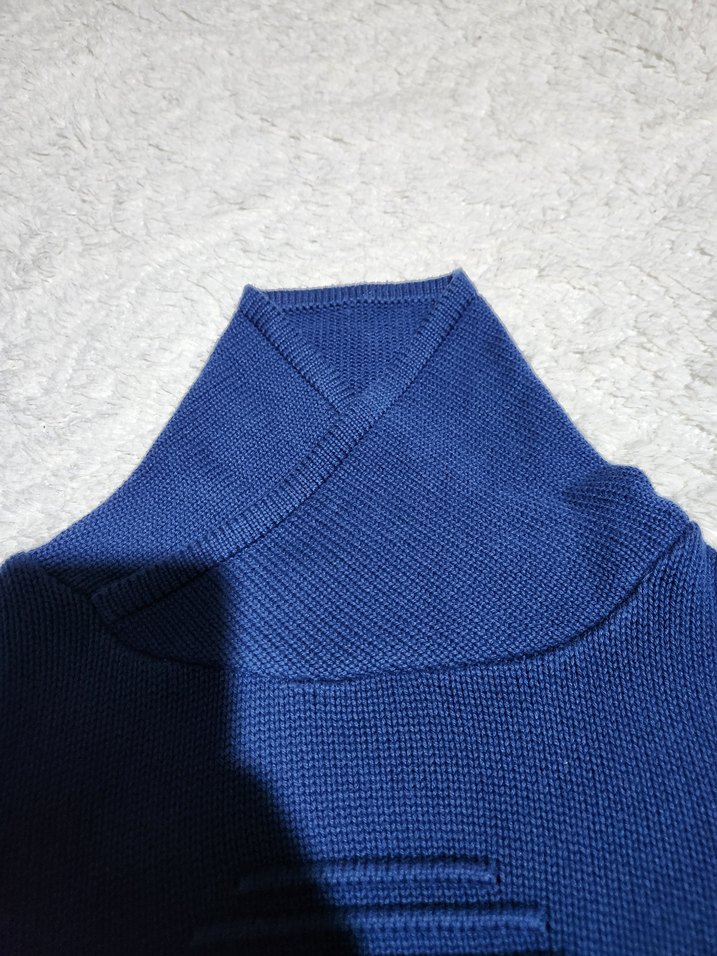 Lacivert balikci yaka erkek cocuk spor kazak - Görsel 3