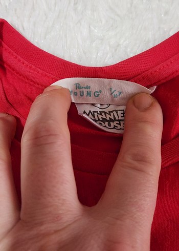 Kız Çocuk Kırmızı Baskılı Pamuklu Tişört - Görsel 2