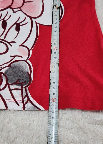 Kız Çocuk Kırmızı Baskılı Pamuklu Tişört - Görsel 3