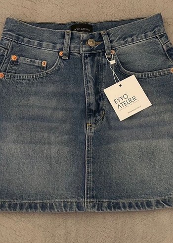 Denim Mini Etek - Görsel 2