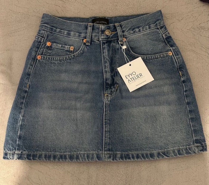 Denim Mini Etek - Görsel 2