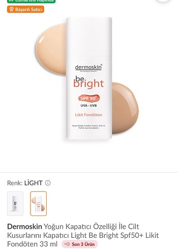Dermoskin Be Light SPF 50 BB Krem - Görsel 3