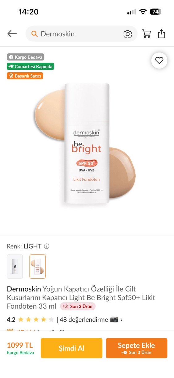 Dermoskin Be Light SPF 50 BB Krem - Görsel 3