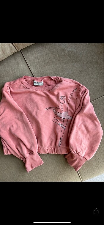6 Yaş Beden pembe Renk Kemer üstü sweatshirt