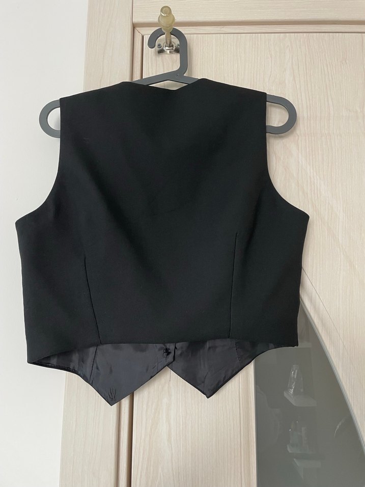 Düğmeli Siyah Kadın Yelek - Görsel 2