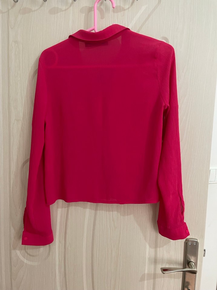 Pembe Düğmeli Kadın Gömlek - Görsel 2