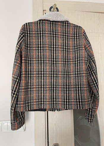 Düğmeli Ekose Desenli Kadın Ceket - Görsel 2