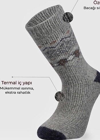 Diğer Nordsox Desenli Yünlü Termal Çorap 4 adet
