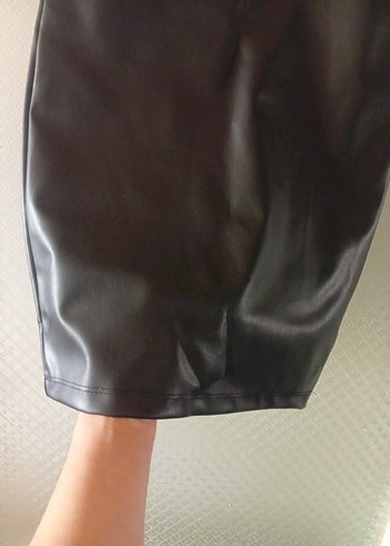 Siyah Deri Midi Kalem Etek - Görsel 2