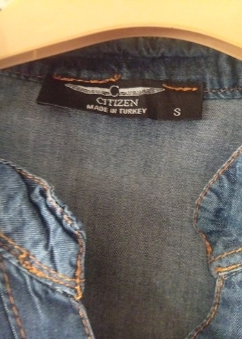 Düğmeli V Yaka Uzun Kollu Kot Elbise - Görsel 6