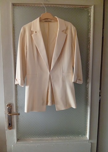 Düğmeli sarı Kadın Blazer Ceket - Görsel 2