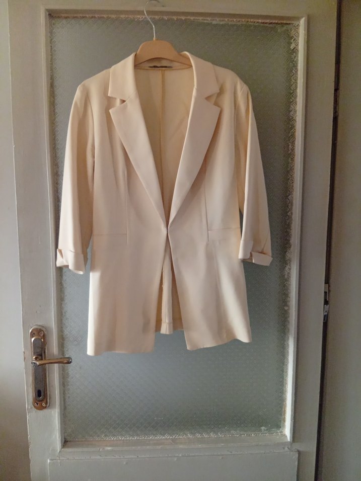 Düğmeli sarı Kadın Blazer Ceket - Görsel 2