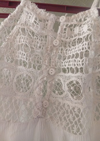 güpür detaylı beyaz kadın bluz - Görsel 5