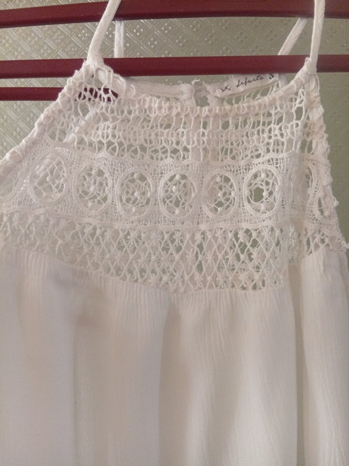 güpür detaylı beyaz kadın bluz - Görsel 4