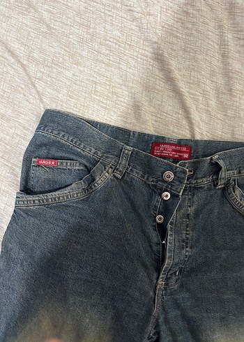 l Beden Gri Vintage Bol Kesim Kadın Kot Pantolon
