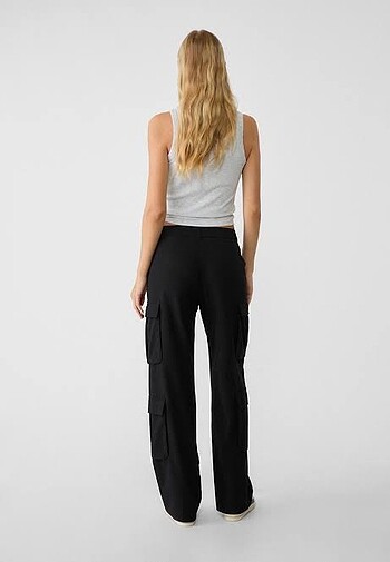 Stradivarius Stradivarius Straight Fit Siyah Pantolon