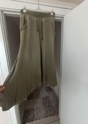 xl Beden gri Renk Gri Bağcıklı Salaş Denim Pantolon rosidam marka