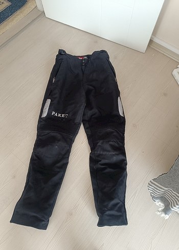 Siyah  kurye motorcu Tarzı Erkek Pantolon Velcro Detaylı - Görsel 2