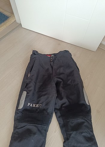 Siyah  kurye motorcu Tarzı Erkek Pantolon Velcro Detaylı - Görsel 3