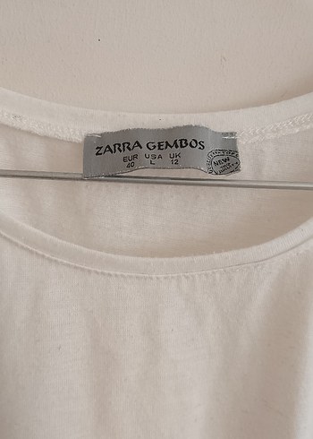 l Beden beyaz Renk Zara 40 beden dantel Detaylı Beyaz Kısa Kollu Kadın Bluz