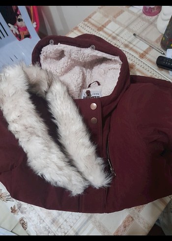 s Beden bordo Renk vayıkıkı s beden ıci miflonlu Bordo Kışlık Mont