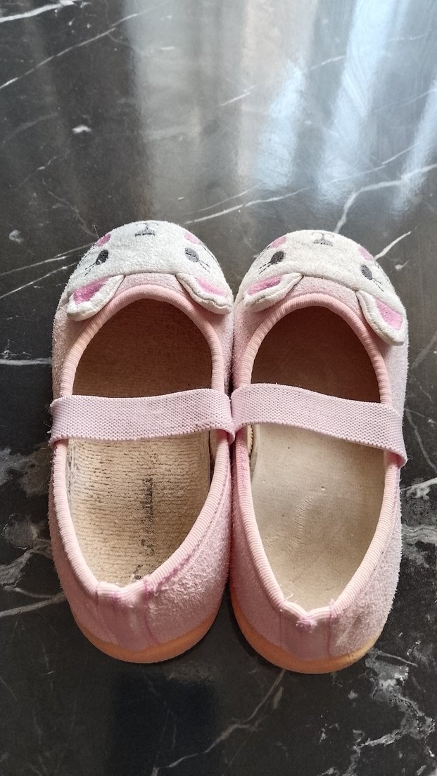 Kız Çocuk Pembe Kedi Desenli  ev ayakkabisi 27 - Görsel 2