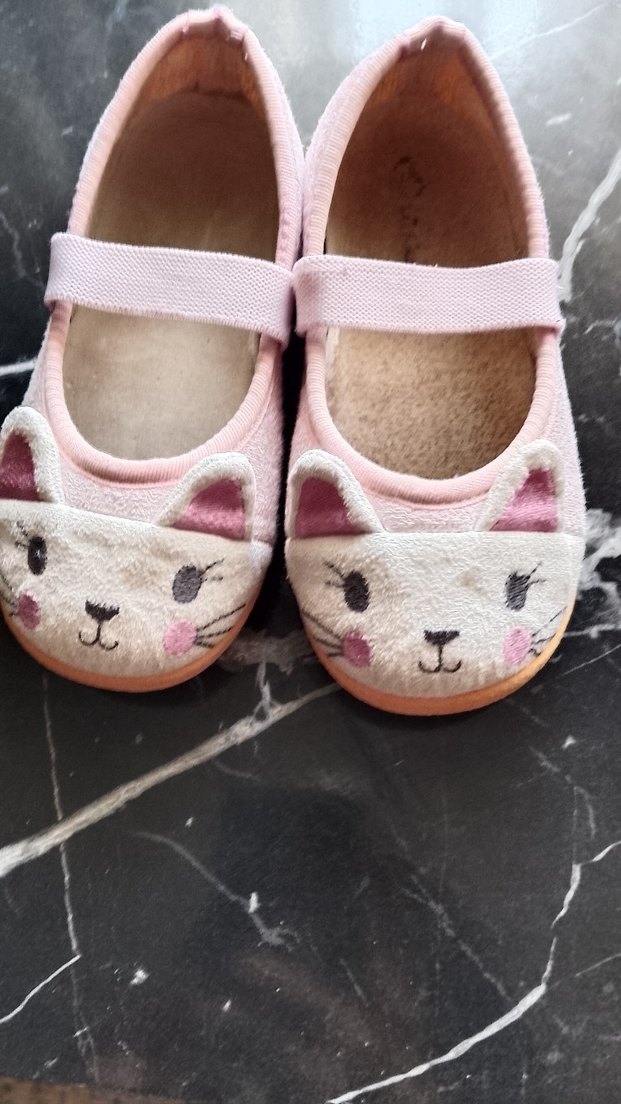 Kız Çocuk Pembe Kedi Desenli  ev ayakkabisi 27 - Görsel 4