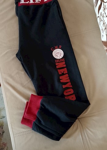 s beden içi polarSiyah Baskılı Erkek Eşofman Altı Velcro Detaylı - Görsel 6