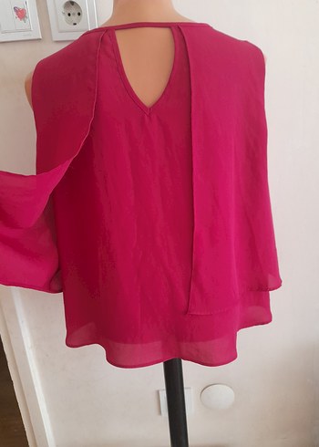38 Beden 38 beden krep kumaş Drapeli Mini Bluz