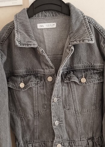 ZARA S bedenlere Gri Denim Kadın Uzun Tulum - Görsel 6