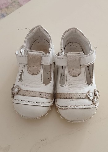 kikıri 23 numara  gercek deri  Beyaz Kız  çocuk  Ayakkabısı - Görsel 2