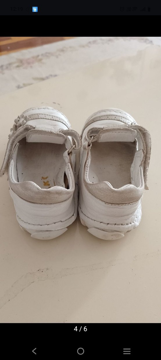 kikıri 23 numara  gercek deri  Beyaz Kız  çocuk  Ayakkabısı - Görsel 4