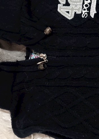 4.5 yaş örgü Erkek Kapüşonlu Fermuarlı Siyah sifir ayarindadir - Görsel 4