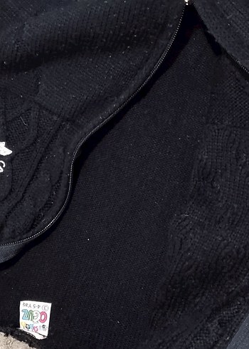 4.5 yaş örgü Erkek Kapüşonlu Fermuarlı Siyah sifir ayarindadir - Görsel 5