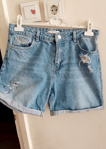 m Beden mavi Renk Kadın Mavi Kot Şort Bol Kesim Mini 38beden koyu mavi