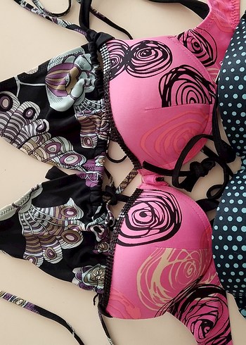 M bedenler 3cunun fiyatidir i Tokalı Strappy Bikini Üstü