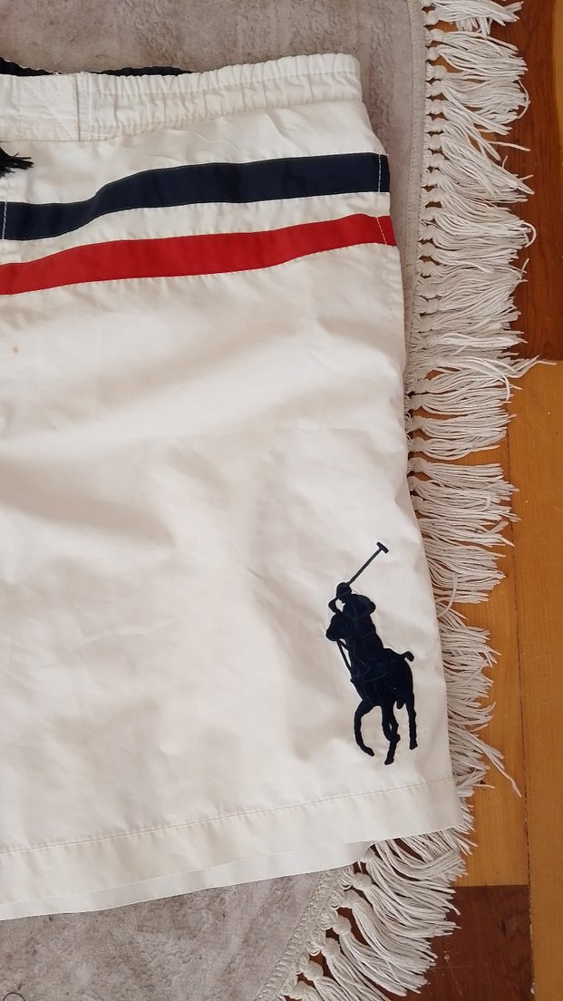 usu Polo  beyaz Erkek Şort Mayo, Kemerli, Rahat Kesim xl beden - Görsel 3