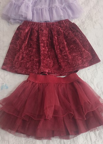 Bordo Kız Çocuk Fırfırlı tütü Etek