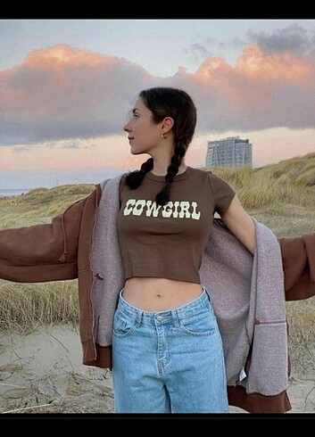 Cow gırl crop top