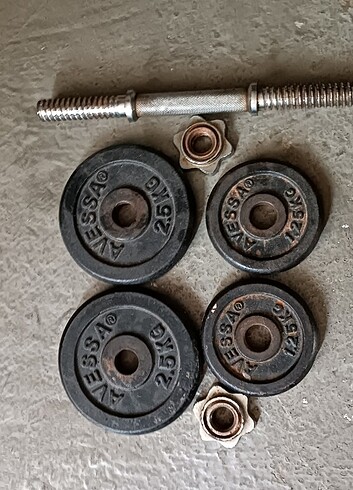 iki tane 2.5 iki tane 1.25 kg dambıl 