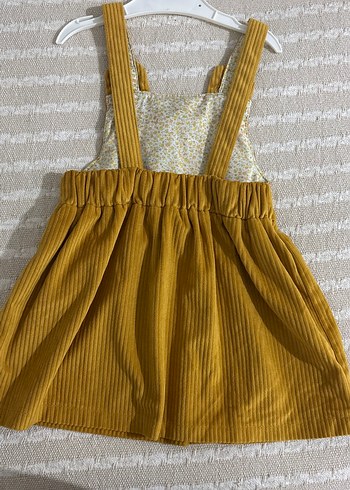 24-36 Ay Beden Sarı Nakışlı Örme Kız Elbise