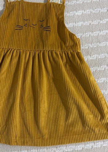 Civil Sarı Nakışlı Örme Kız Elbise