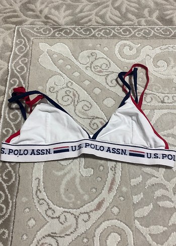 U.S. Polo Assn. Beyaz Baskılı Sporcu Sütyeni
