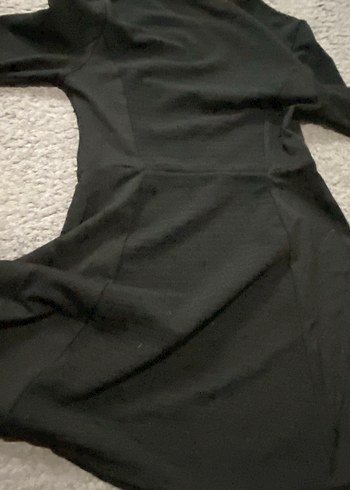 H&M H&M Siyah Piliseli Uzun Kollu Elbise