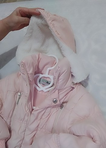 5 Yaş Beden 4 5 yaş Kız Çocuk Pudra Pembe Kürklü Mont