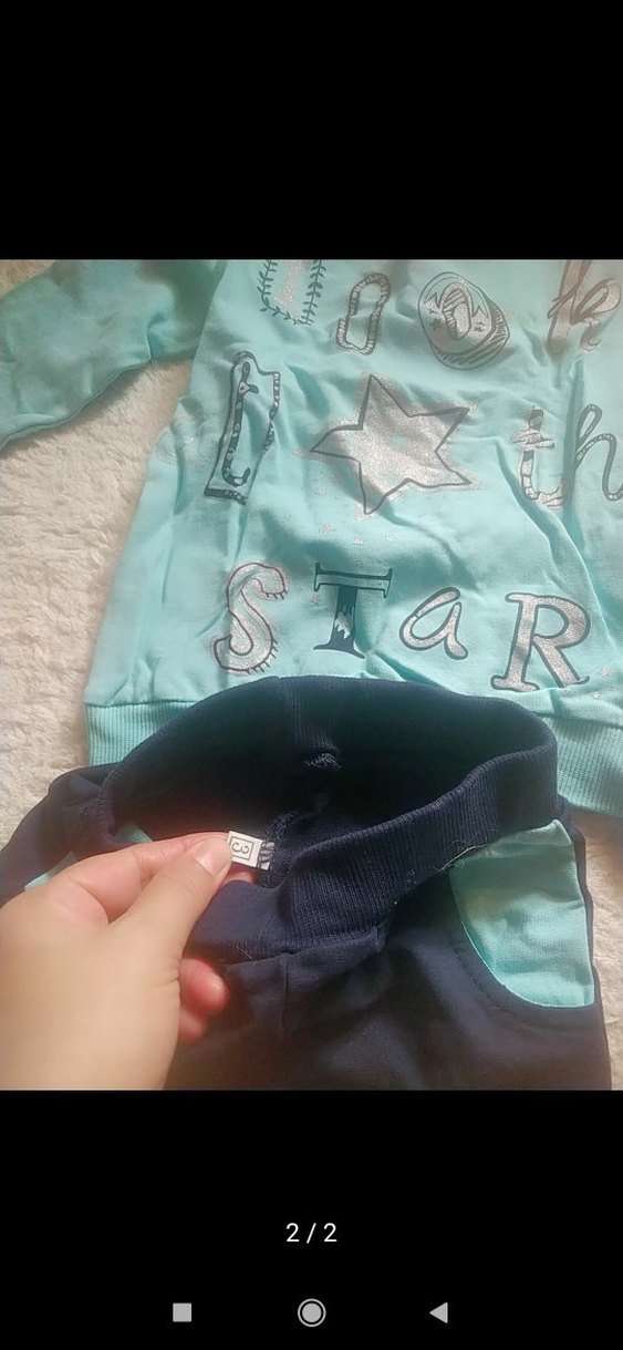 Mavi Erkek Bebek Uzun Kollu Örme Takım - Görsel 2