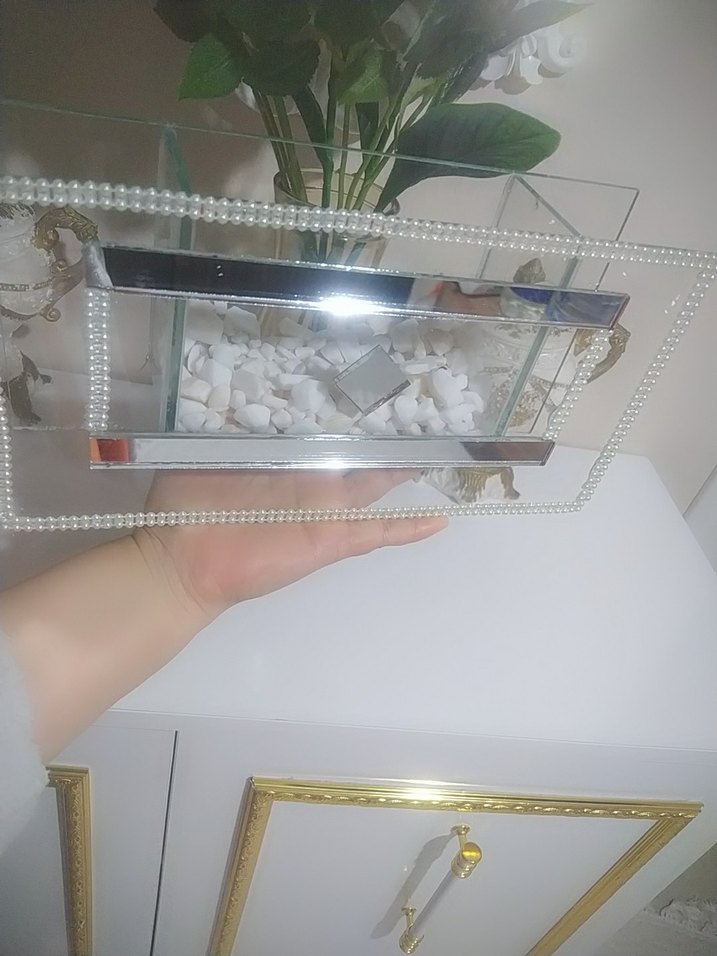 İnci Detaylı Beyaz akvaryum - Görsel 2